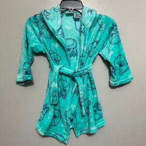 Squishmallows Hooded Robe Kids XS 4 Teal Character Fleece Excellent Soft Plush